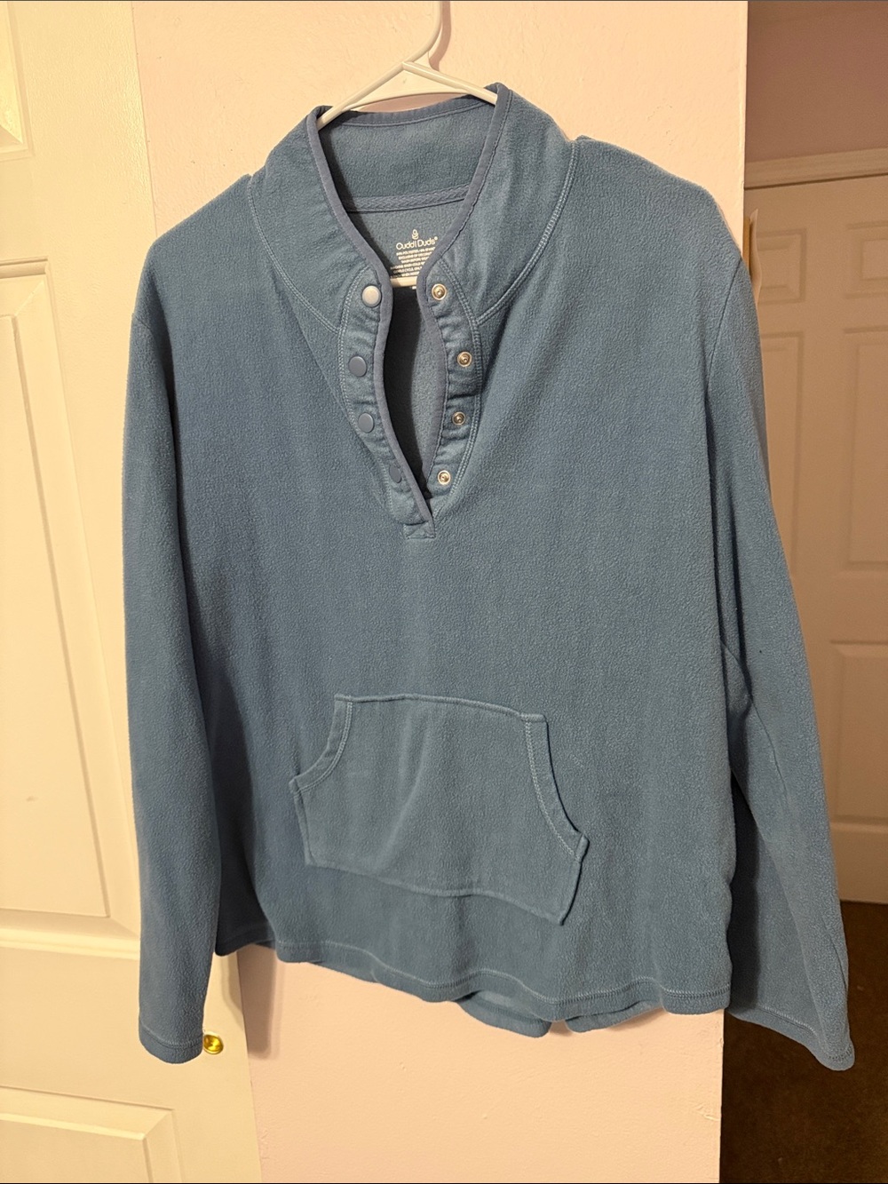 Cuddl Duds Men's Light Blue Zip-Style Fleece Pullover